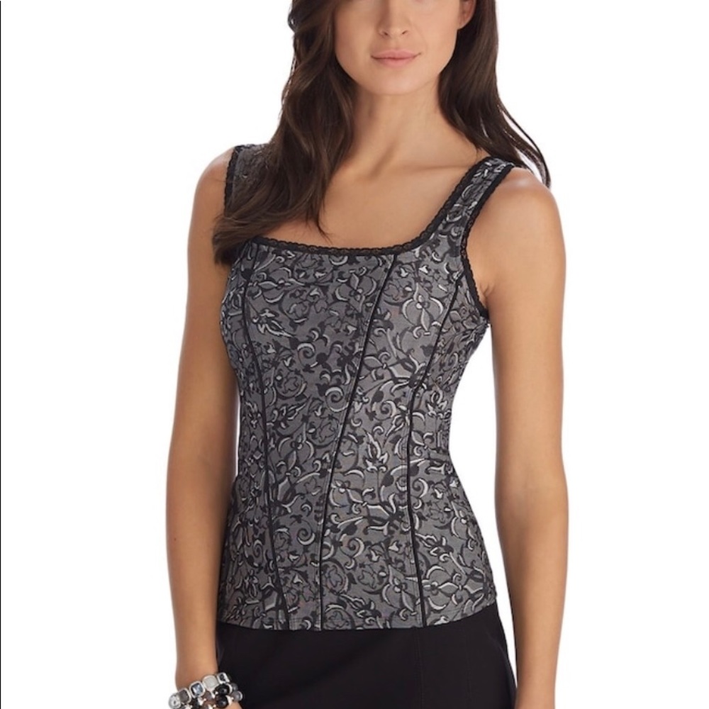 SLEEVELESS JACQUARD CORSET CAMI